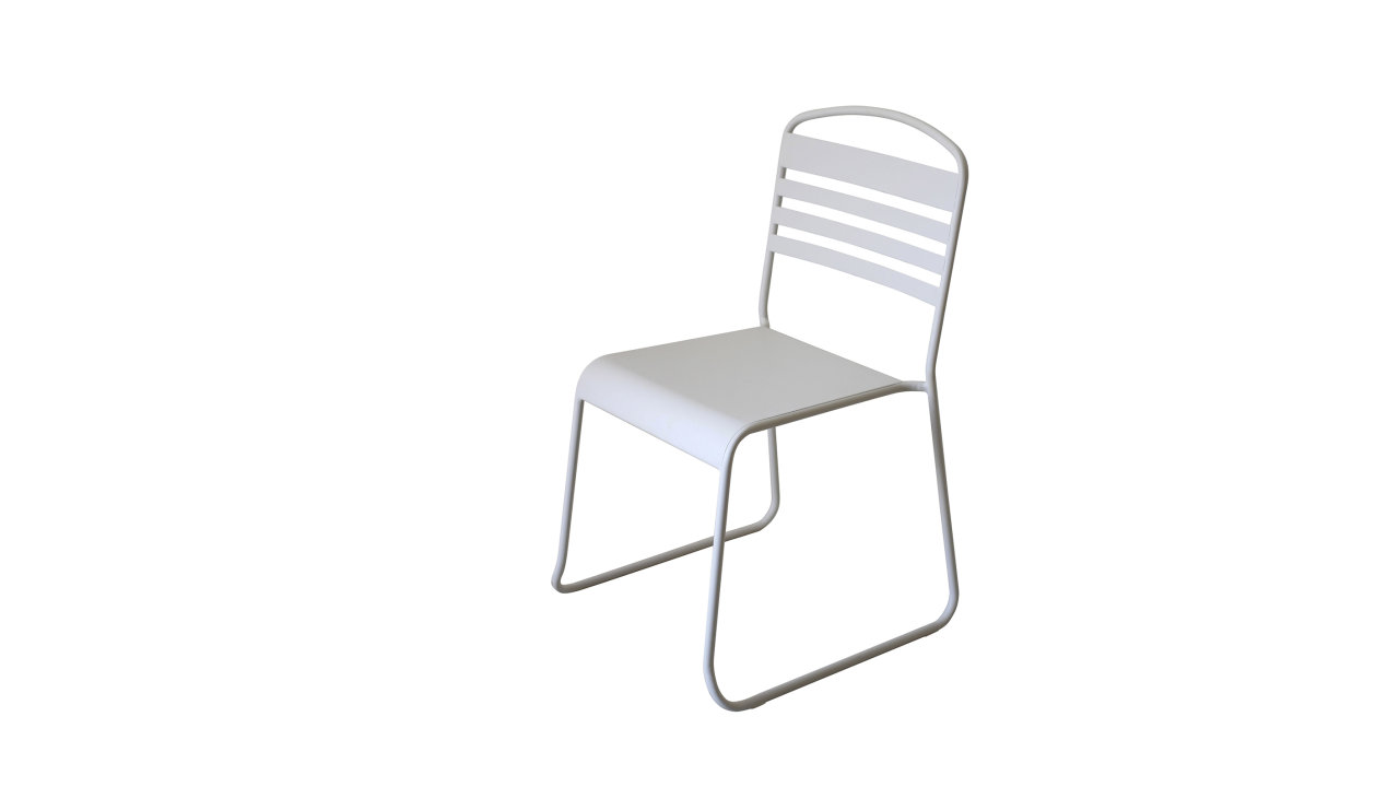 Lot de 2 chaises modernes m&eacute;tal Blanc NILS